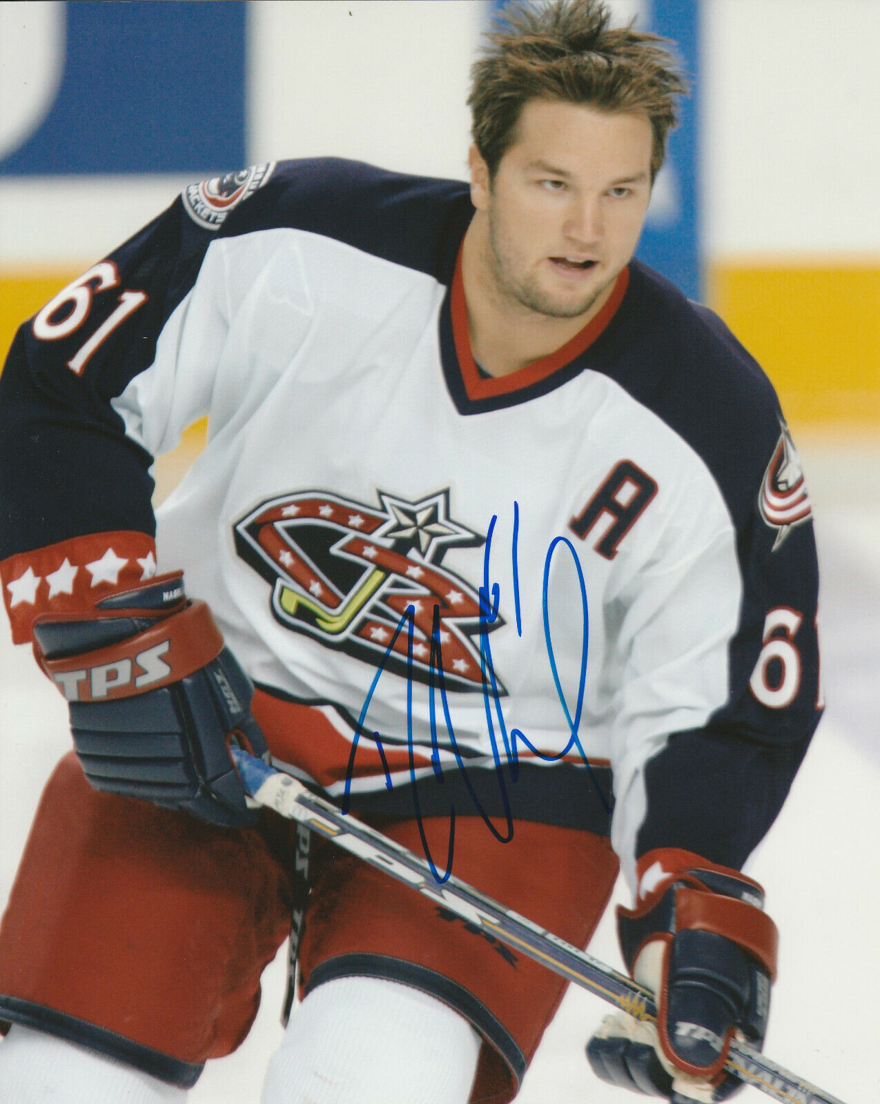 RICK NASH SIGNED COLUMBUS BLUE JACKETS 8x10 Photo Poster painting #2 Autograph