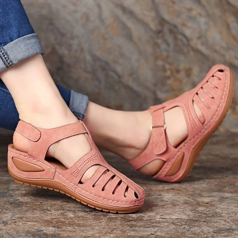 Woman Summer Vintage Wedge Sandals Buckle Casual Sewing Women Shoes Female Ladies Platform Retro Sandalias Plus Size