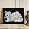 DIY Pearl Painting Cat for Home Wall Decor with Frame(20x30cm)