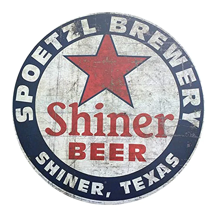 Spoetzel Brewery Shinner Beer - Round Vintage Tin Signs/Wooden Signs - 11.8x11.8in