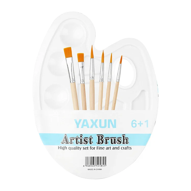 10pcs Blue Watercolor Gouache Paint Brushes Nylon Hair Painting Brush Set