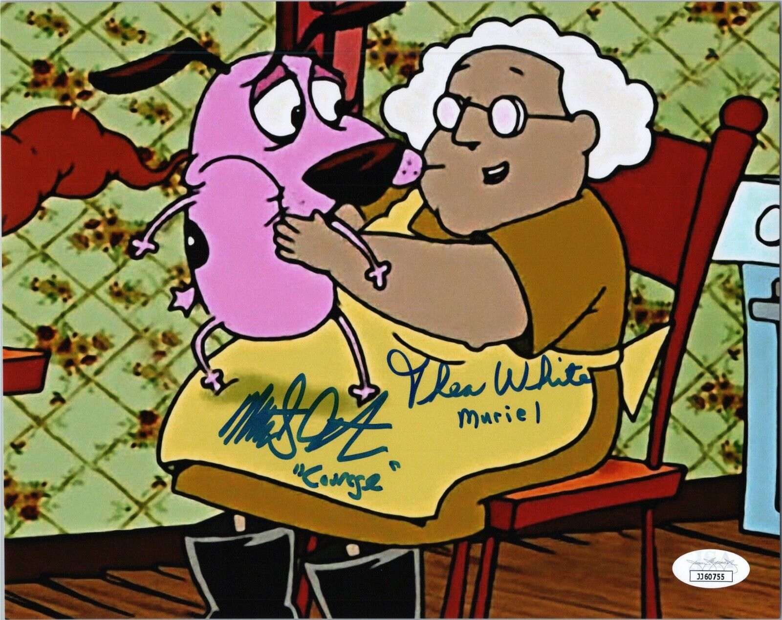 MARTY GRABSTEIN & THEA WHITE Hand-Signed COURAGE COWARDLY DOG 8x10 Photo Poster painting JSA COA