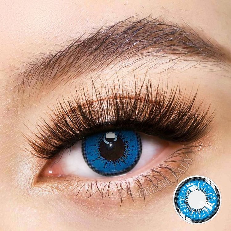 Freshlady Love Words Blue Colored Contact Lenses