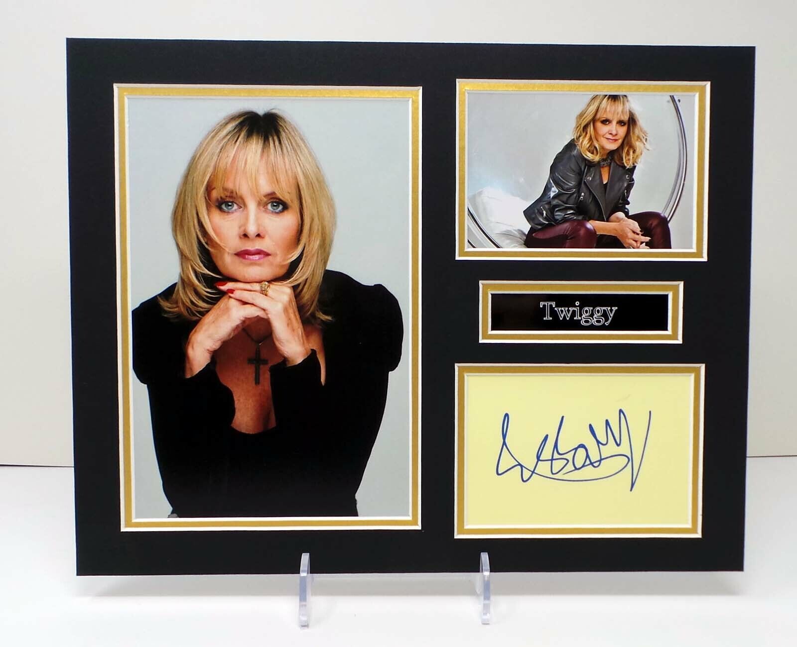 TWIGGY Leslie Lawson Signed Mounted Photo Poster painting Display 1 AFTAL RD COA Model Actress