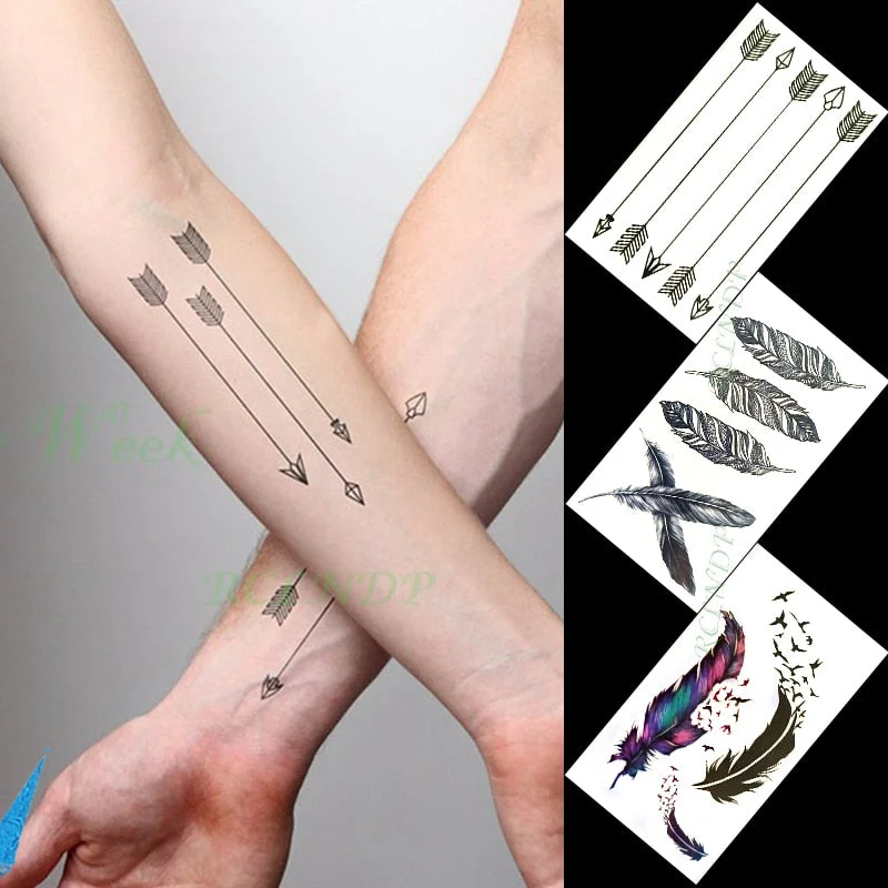 Waterproof Temporary Tattoo Sticker mandala henna bird feather body art tatto flash tatoo fake tattoos for girl women men 4