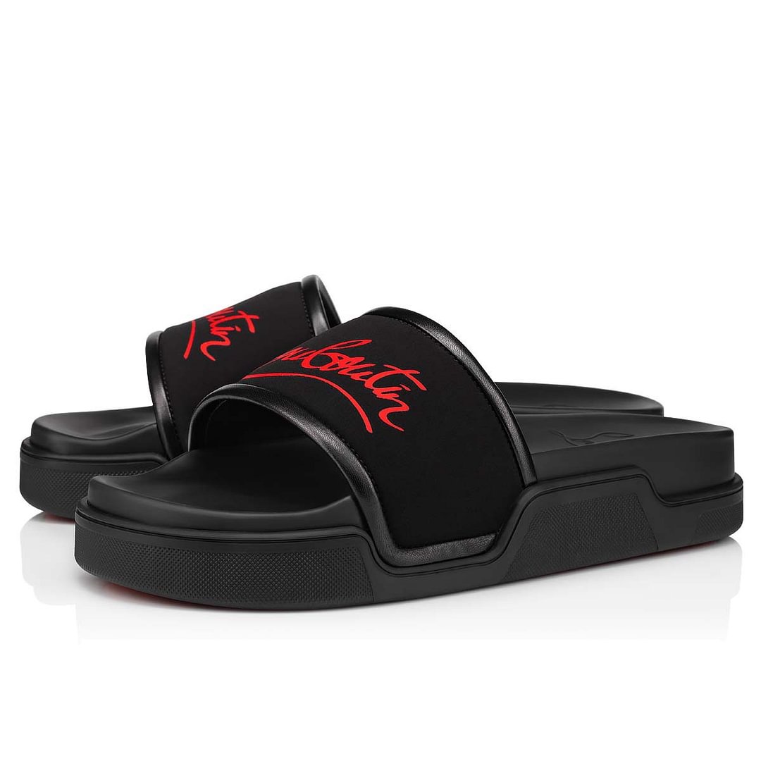 men red bottom slides