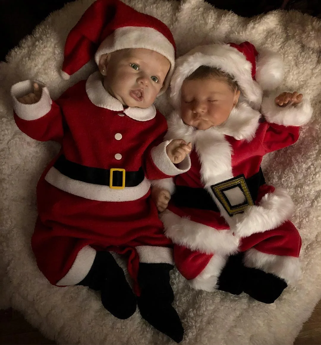 "Merry Christmas!"- 20" Realistic Reborn Beautiful Silicone Baby Twins Valerie and Rebecca