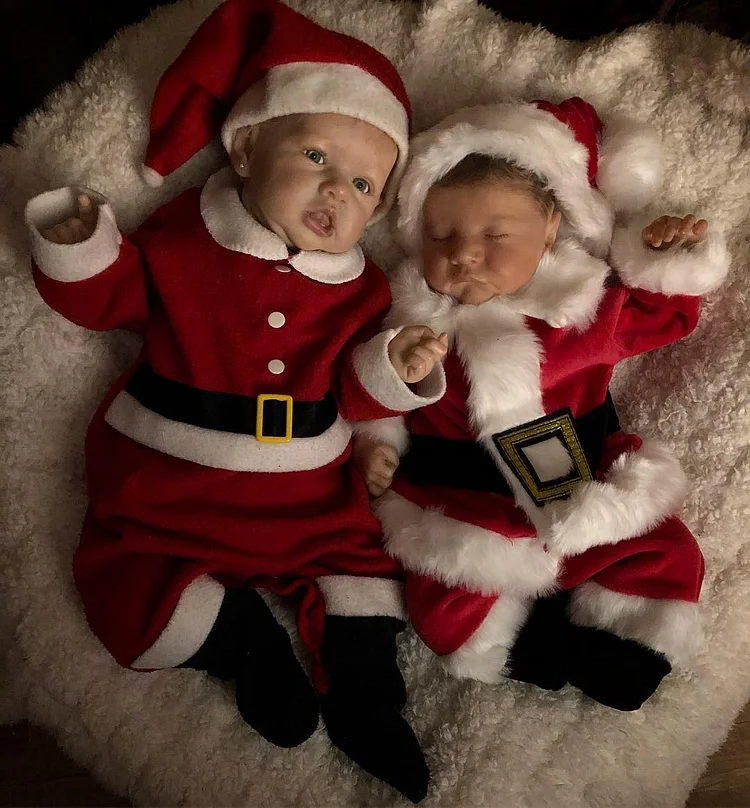  "Merry Christmas!"- 20" Realistic Reborn Beautiful Silicone Toddlers Baby Twins Valerie and Rebecca - Reborndollsshop®-Reborndollsshop®