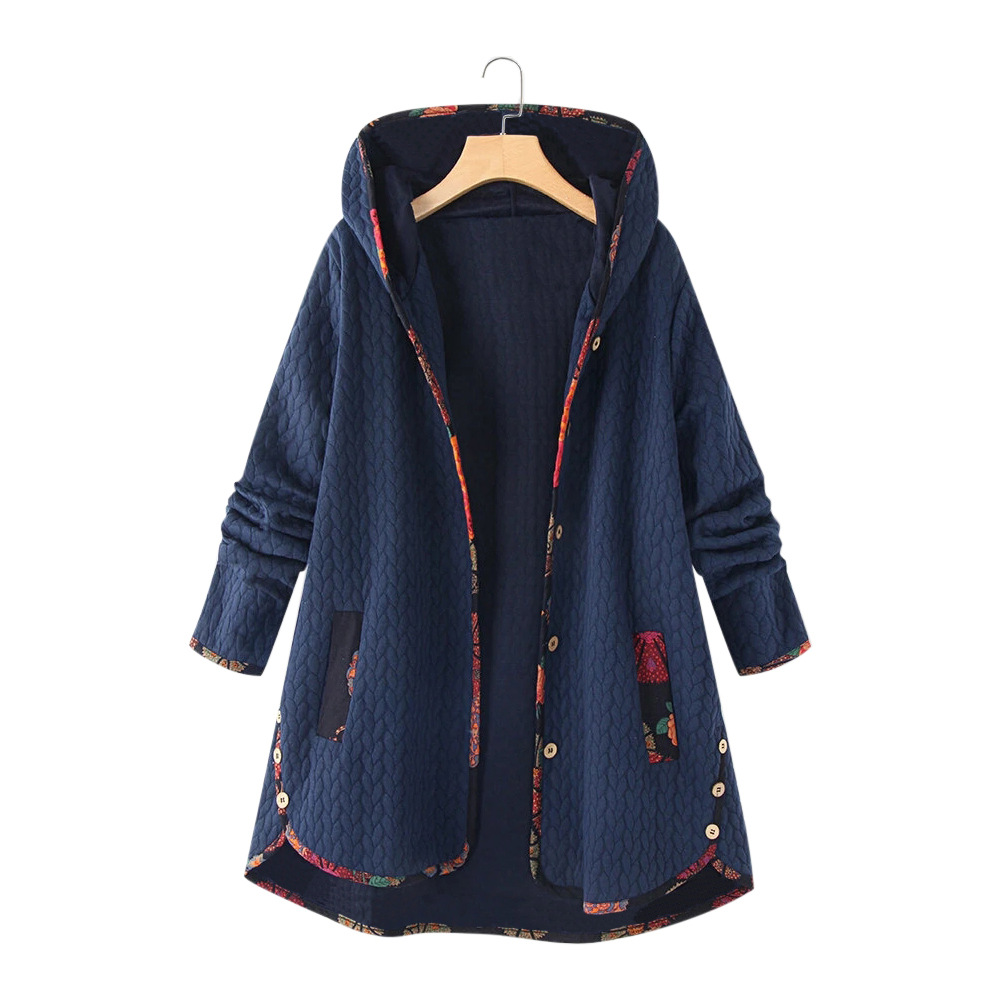Casual Printed Hooded Cotton Coat wearshes