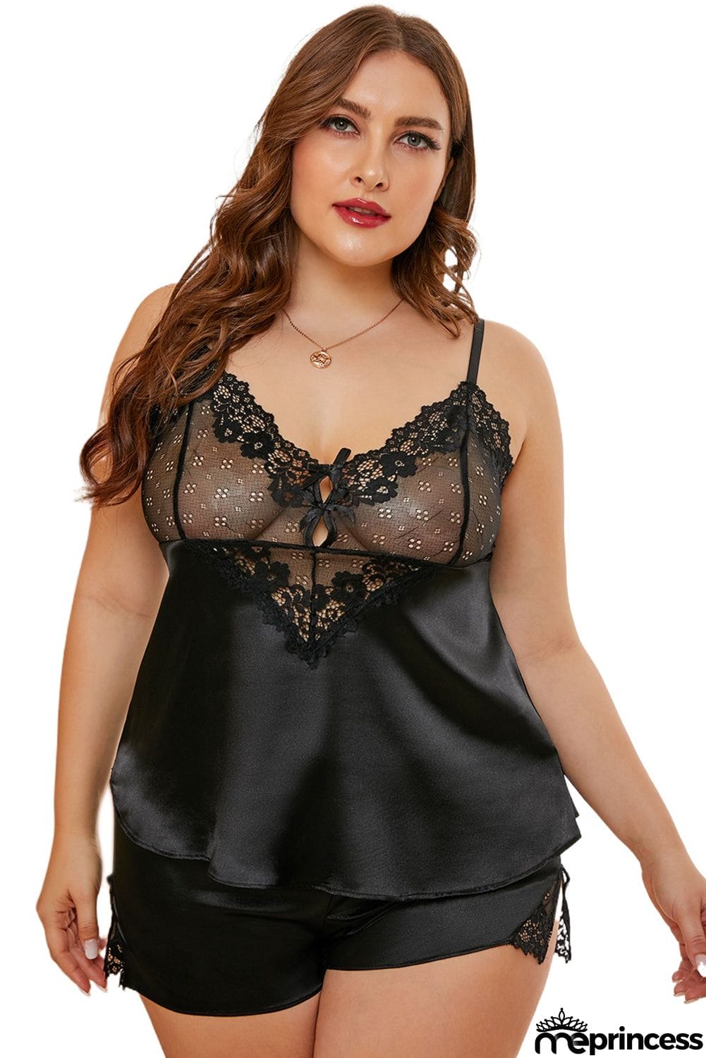 Spot-Lace Cami Sleep Set