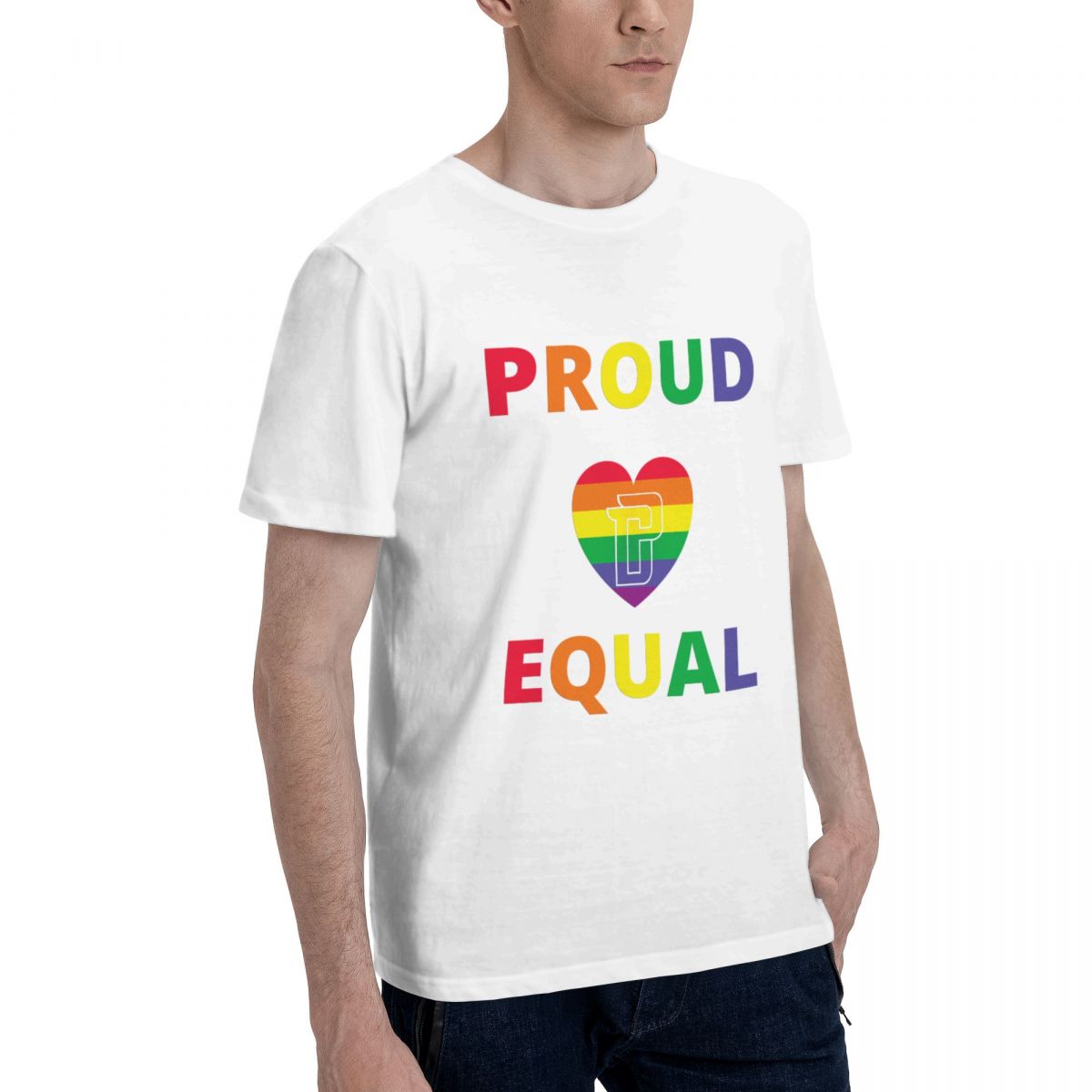 Detroit Pistons Proud & Equal Pride Men's Cotton Crewneck T-Shirt