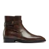 Premium Men's Black Monk Boots - Leather Sole