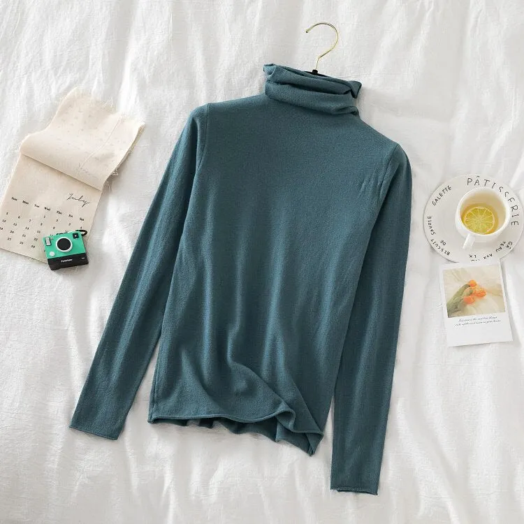 Turtleneck Women Sweaters 2020 Autumn Winter Sweater Knitted Pullover Long Sleeve Woman Sweaters Tops Soft Jumper Pull Femme