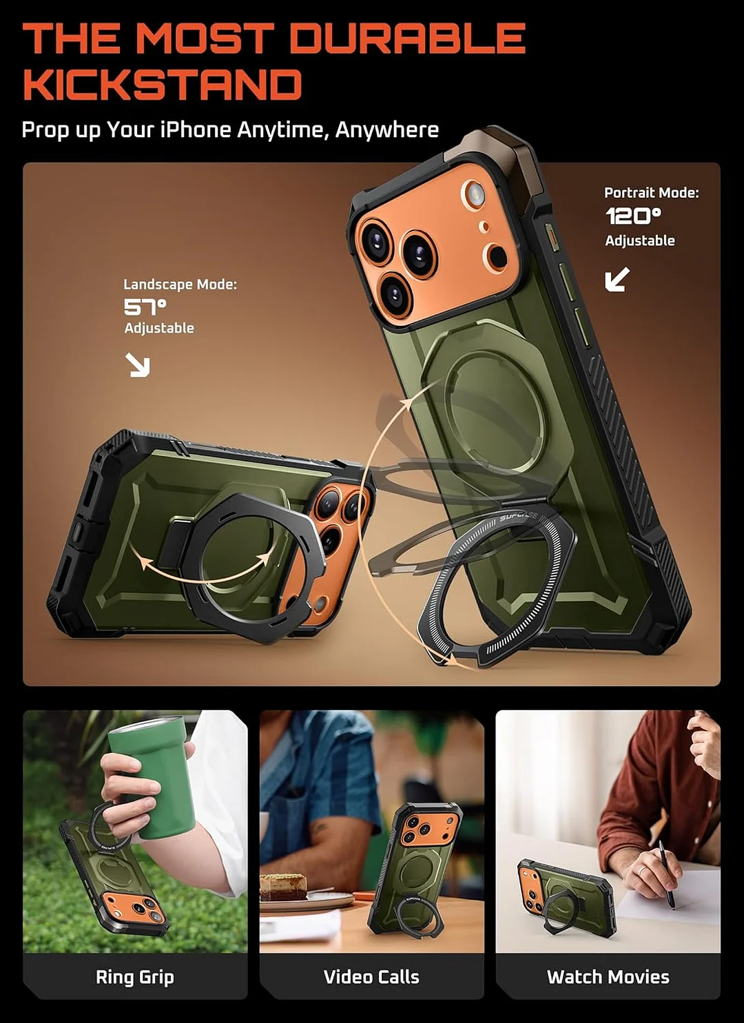 Compatible with iPhone 17 Pro Max Case with Kickstand (Unicorn Beetle Grip), [Camera Control Cover] [MagSafe Compatible] [Military-Grade Drop Protection] Heavy Duty Magnetic Phone Case