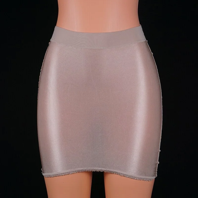Shiny Micro Mini Skirt Club  Wear Sheer See Through Skirts  Women Hip Skirt Transparent Hollow Out Shape Tight Entice