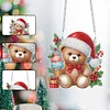 DIY Christmas Bear Acrylic Special Shape Diamond Painting Hanging Pendant