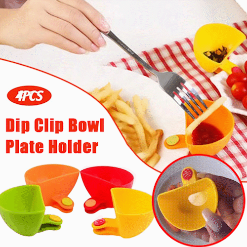 🔥LAST DAY-50% OFF🔥 4 Pcs Set Dip Clip Bowl Plate Holder (BUY 2 GET 1 FREE NOW)