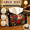 Large Size DIY Christmas Rooster Bloom Diamond Painting Tissue Box