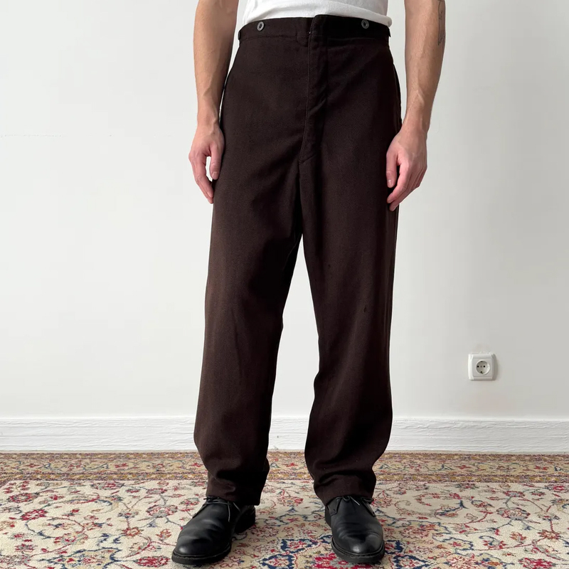 Men's Vintage Brown Workwear Buckle Overalls
