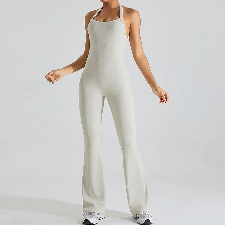 PASUXI New Seamless Fitness Jumpsuit Dancing Training Rompers Women Flared One Piece Bodysuit Playsuit Girls Yoga Jumpsuits huanwei