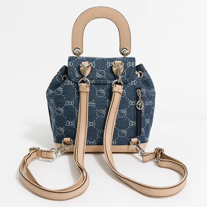 Arnold Palmer X Hello Kitty Backpack Crossback w/ Long Strap Monogram Denim  Blue Women