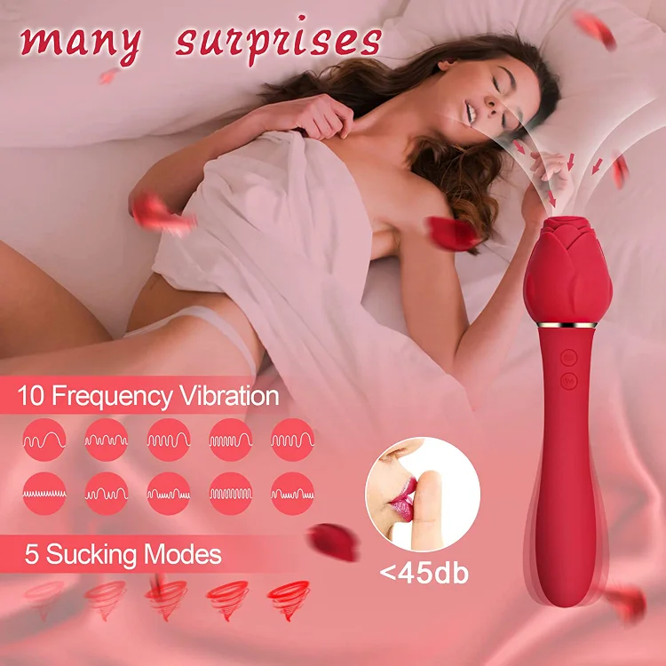 Rose Suck Vibrator Clit Sucker Dildo Women G-spot Massager Sex Toy For Women