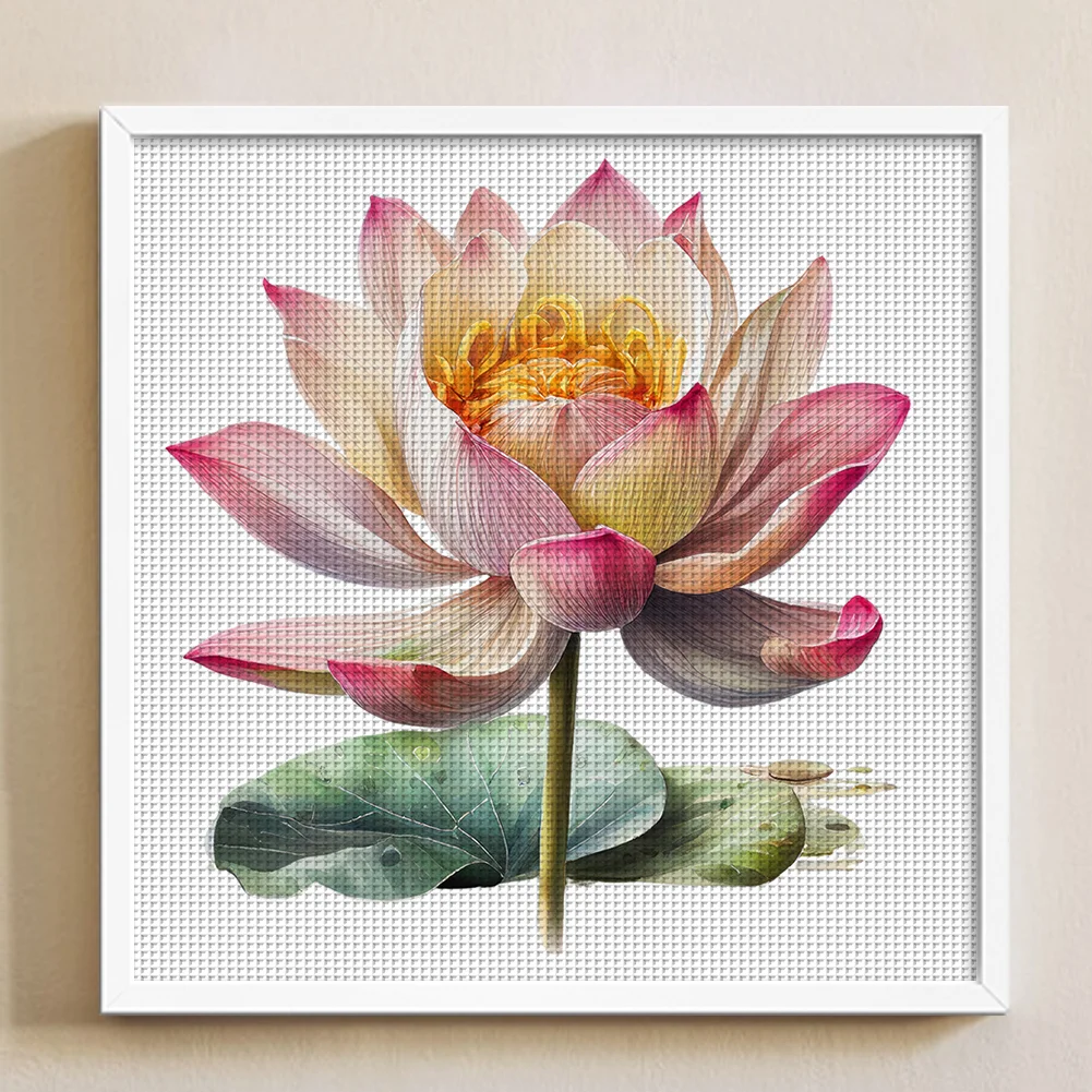 DIY Stamped Cross Stitch 11CT Full Embroidery 40*40cm - Lotus