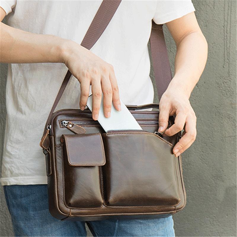 Mens Durable Business Casual Travel Messengers Bags Vintage Case