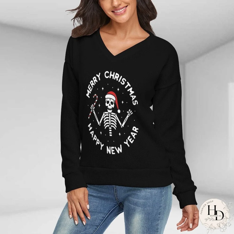 Christmas Top   Printed Vintage Long Sleeve Top
