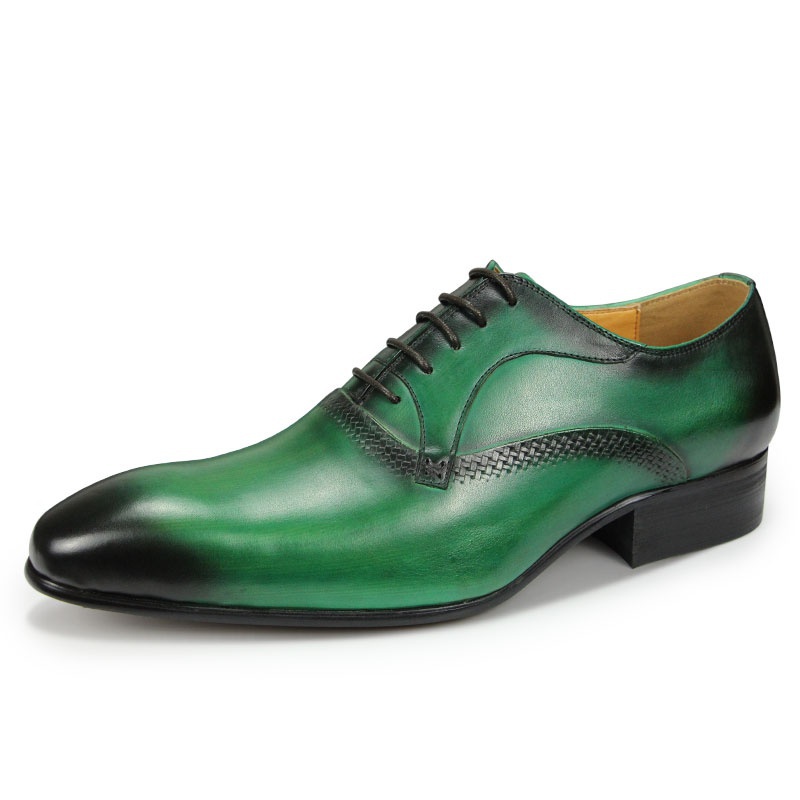 Man Shoe Zapatos De Hombre For Lace Up Oxford Formal Black Green Dress Shoes For Men Workplace Business