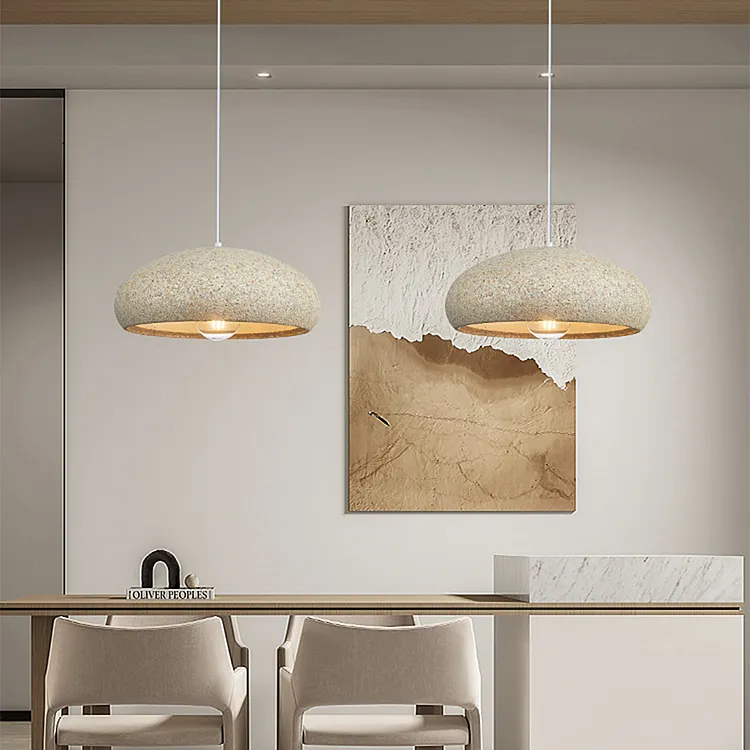 Creative Bowl Shaped Star Dot Yellow Wabi Sabi Pendant Light