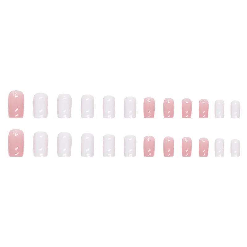 Churchf Churchf The Long Pure Desire Pink White Flower Flash Pink Nail Sweet Girl Light Luxury Wear Armour Piece