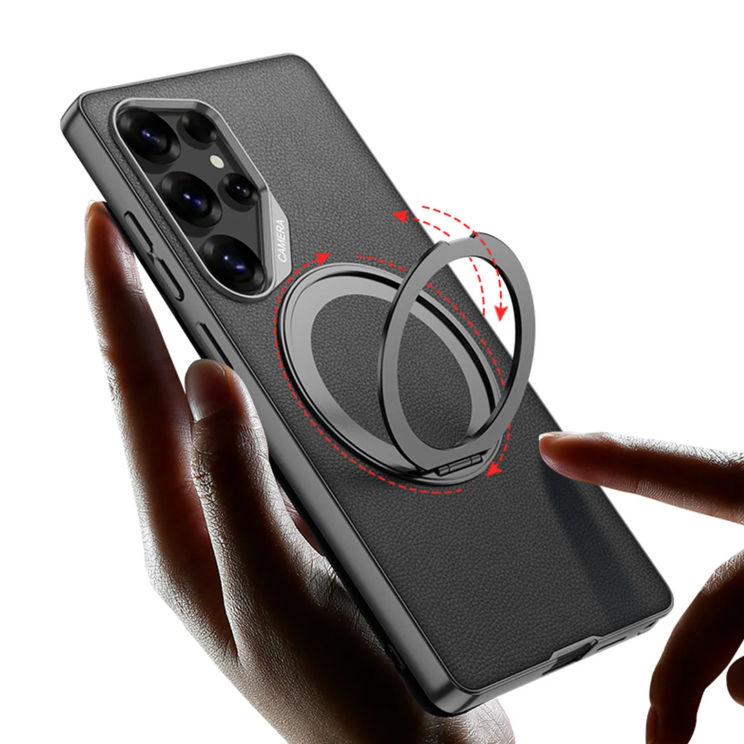 360 Rotating Holder Phone case For Samsung S23 S24 S25 Ultra Magnetic Wireless charge 360 Degree Ring Magnetic stand Phone Cover