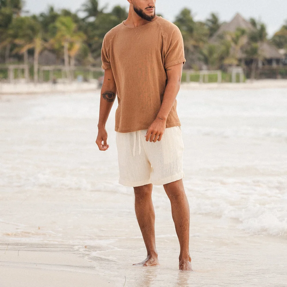 Beach Holiday Casual Linen Shorts-inspireuse