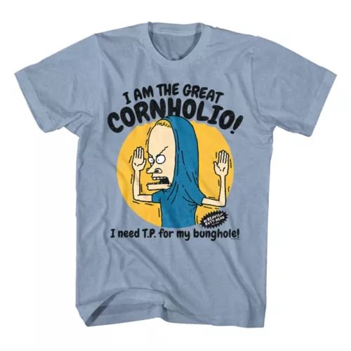 pornhint Pornhint Beavis and Butthead MTV Teenage Show Men's T-Shirt I need T.P. for my Bunghole New