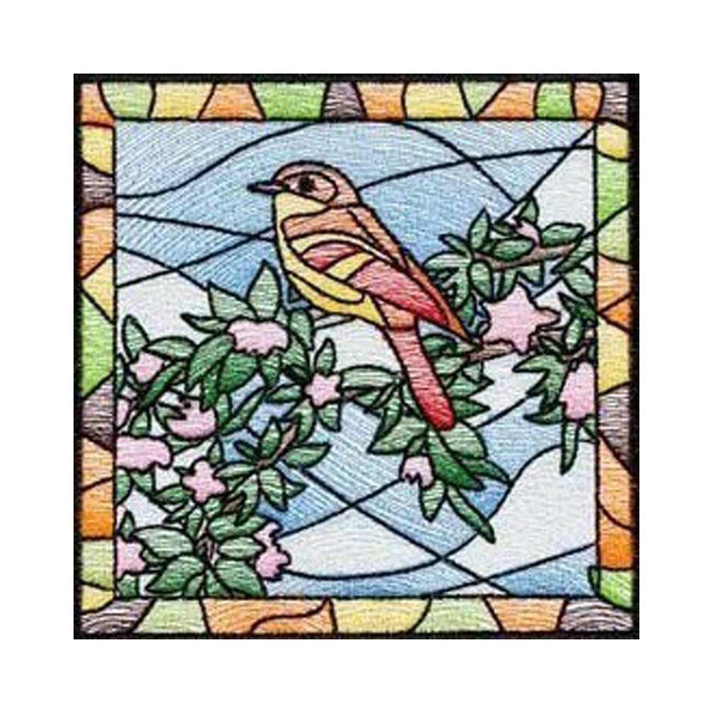 

Glass Art Bird Flowers - Round Drill Diamond Painting - 40*40CM, Round diamond 40*40cm, 501 Original