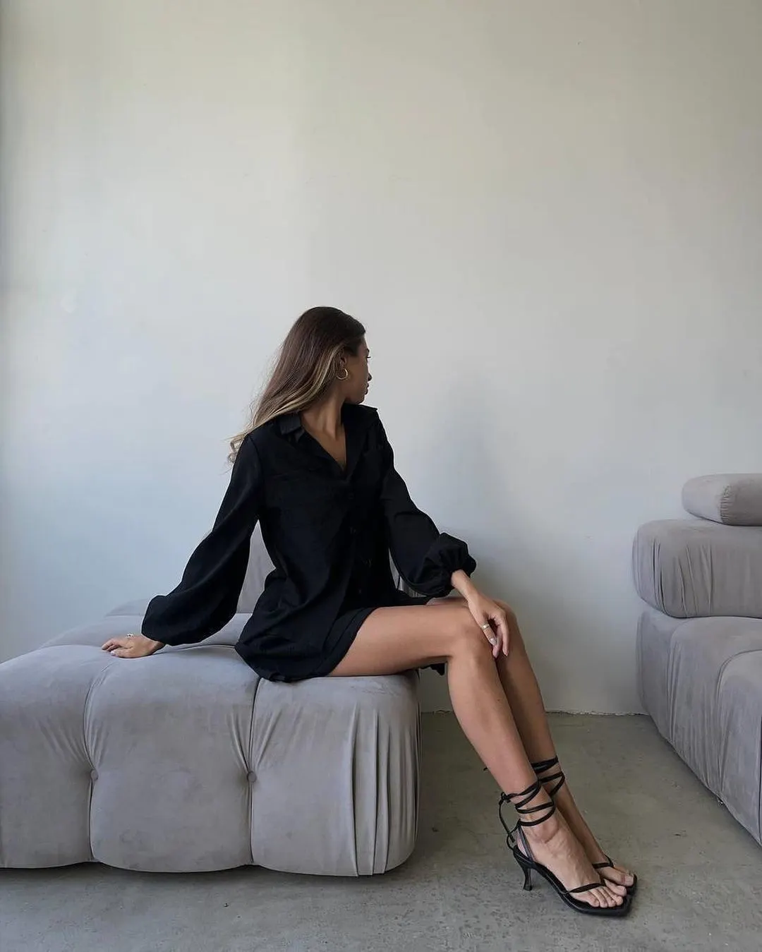 Nigikala Nigikala Summer Women's Long-Sleeved Tops Lotus Side Shorts Casual Fashion Suit Woman