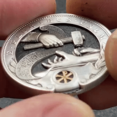 Handmade Art Coin Carved by Roman Booteen