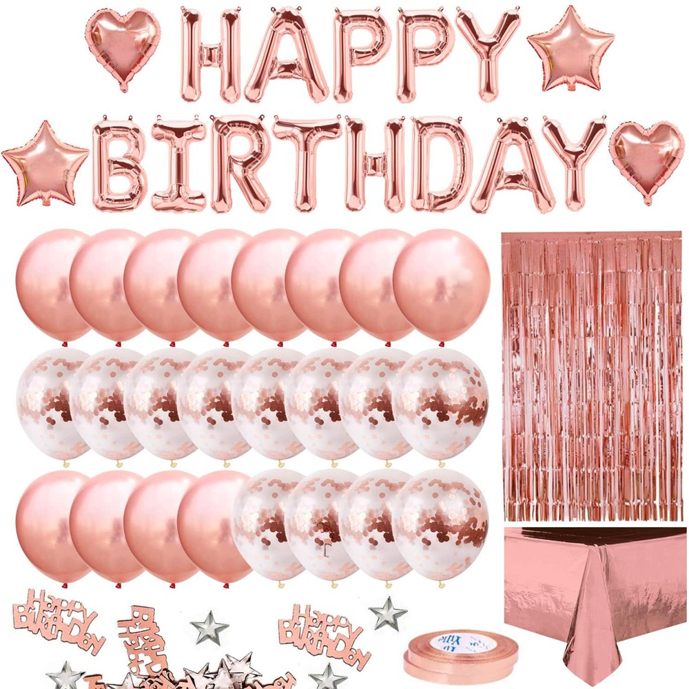 

2m rose gold rain silk tablecloth set, Rose gold balloon tablecloth set, 501 Original
