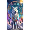 (Grande Taille) Attrape-r&ecirc;ves loup-pleine peinture diamant rond-40*70cm