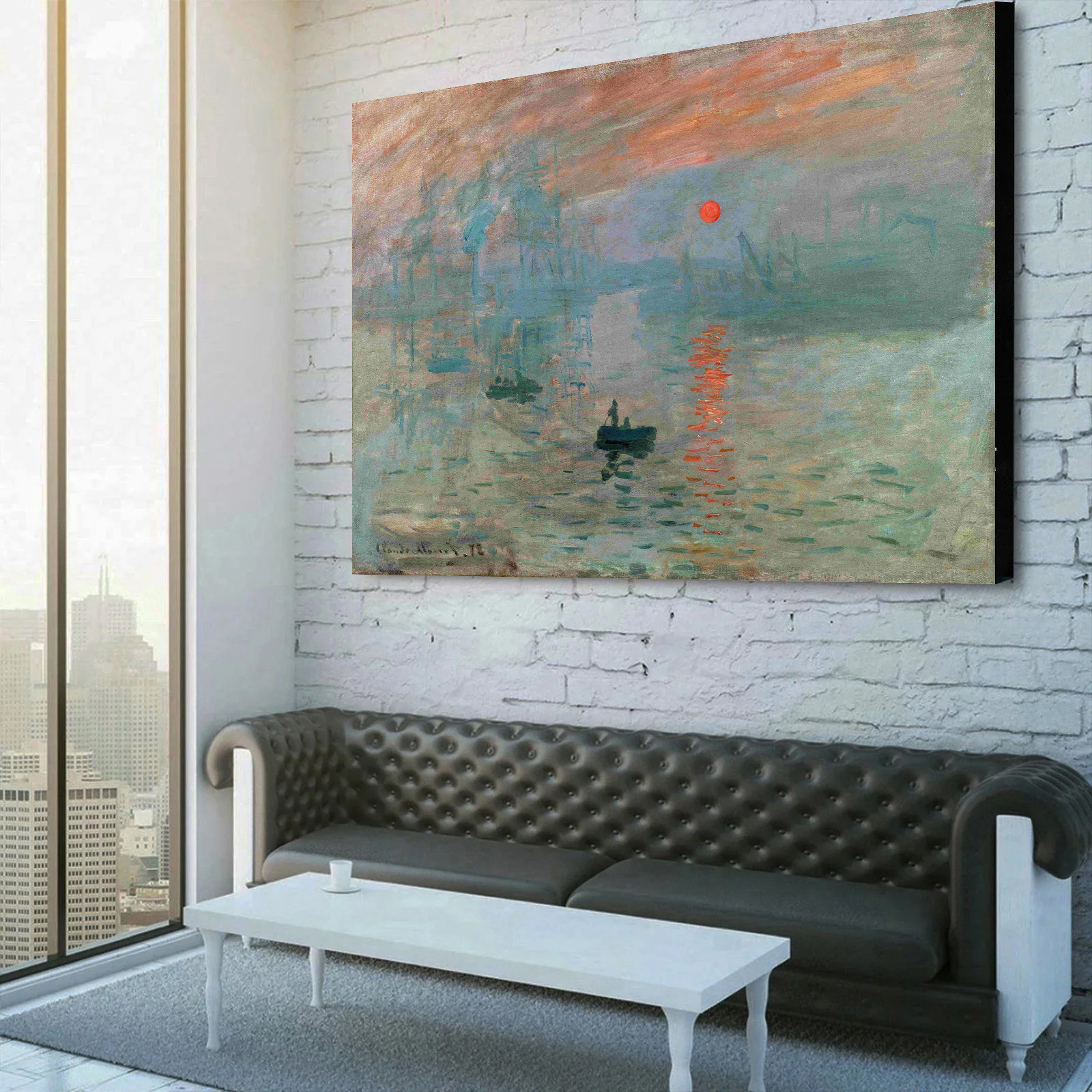 Impression Sunrise by Claude Monet Canvas Wall Art 