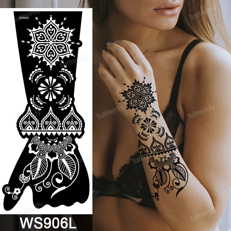 1 Sheet Flower Lace Henna Stencil Body Art Temporary Tattoo Sticker Airbrush Print Stencil Stamp Plates Template Mandala Wedding