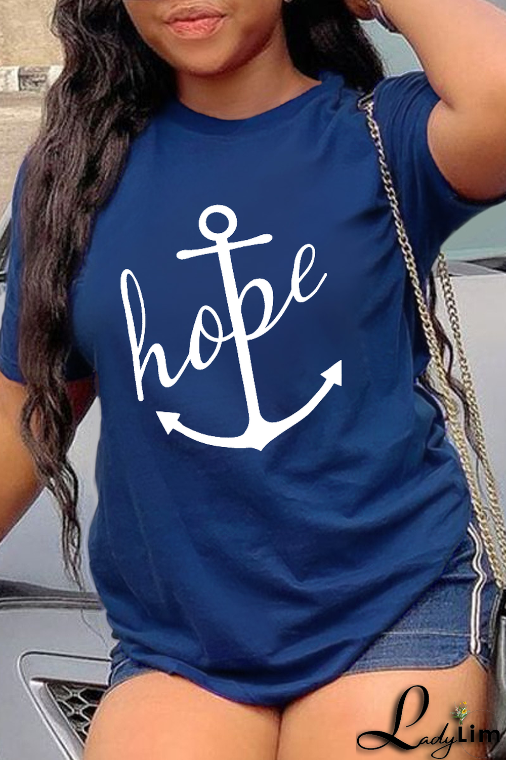 Grey Fashion Street Print Patchwork O Neck T-Shirts