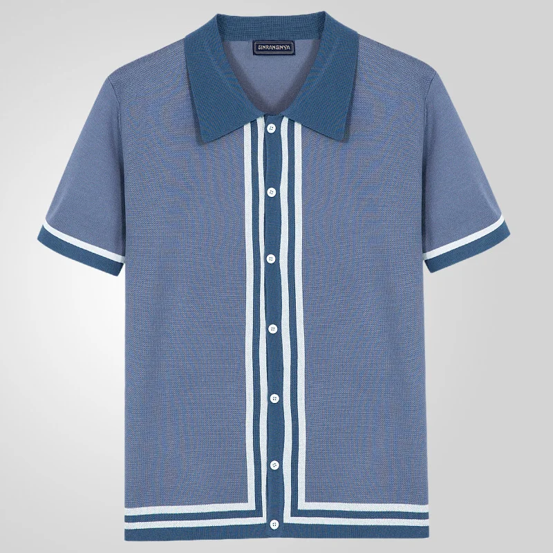 Uveng Uveng Men's New Summer Knits Clip Short Sleeve Business Polo Shirt Men's SY0080