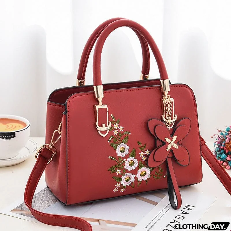 Delicate Elegant Floral Embroidery Handbags for Ladies