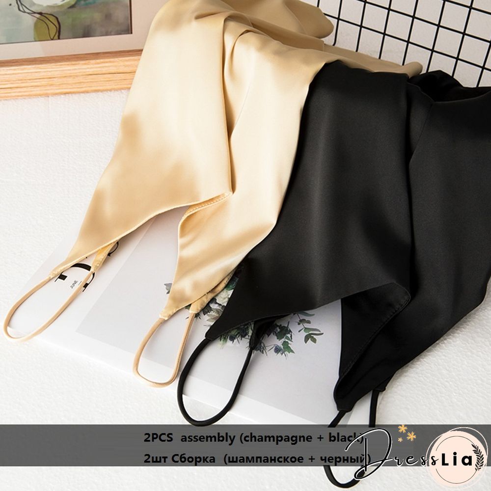 Summer Crop Top Women Camis Silk Satin Tank Top Women Camisole Sleeveless Vest Roupas Femin Cropped Croo Top Binder Trans