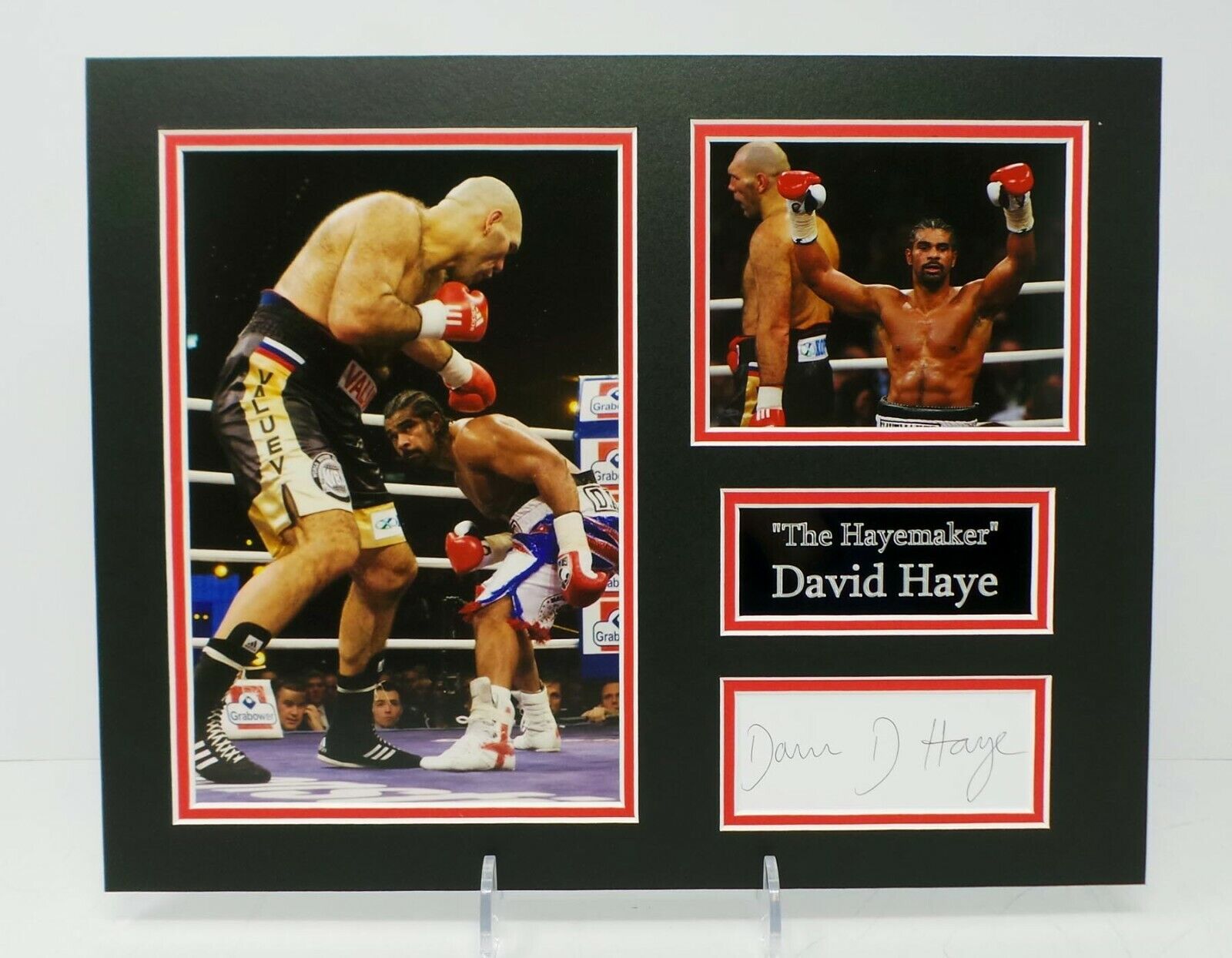 David HAYE RARE Signed Mounted Photo Poster painting Display B AFTAL RD COA World Champion Boxer