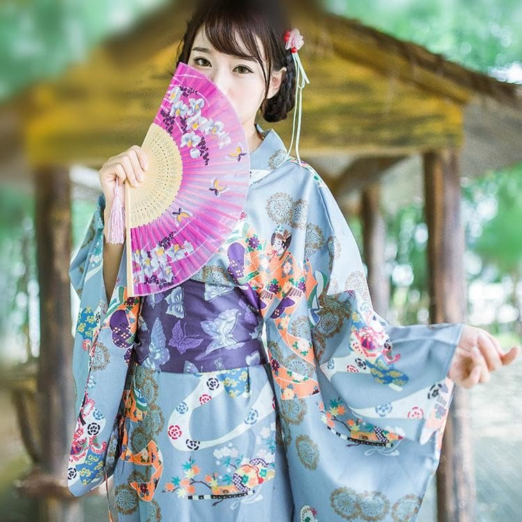 Colorful Floral Kimono Dress SP179303