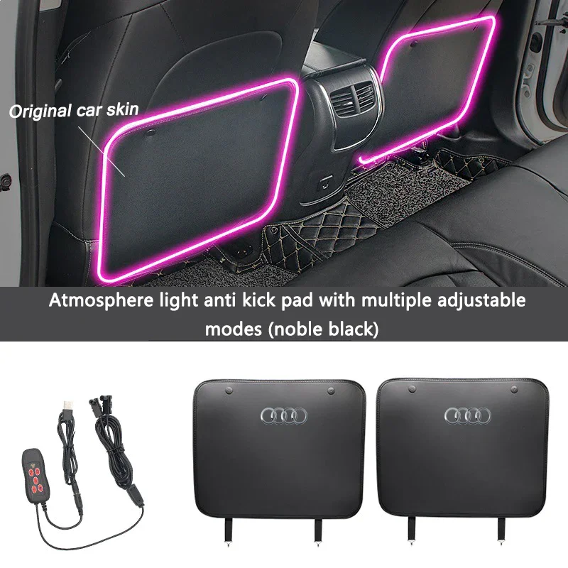 Seat Anti-Kick Pad Ambient Light Colorful Sound-Activated Light Protection Pad