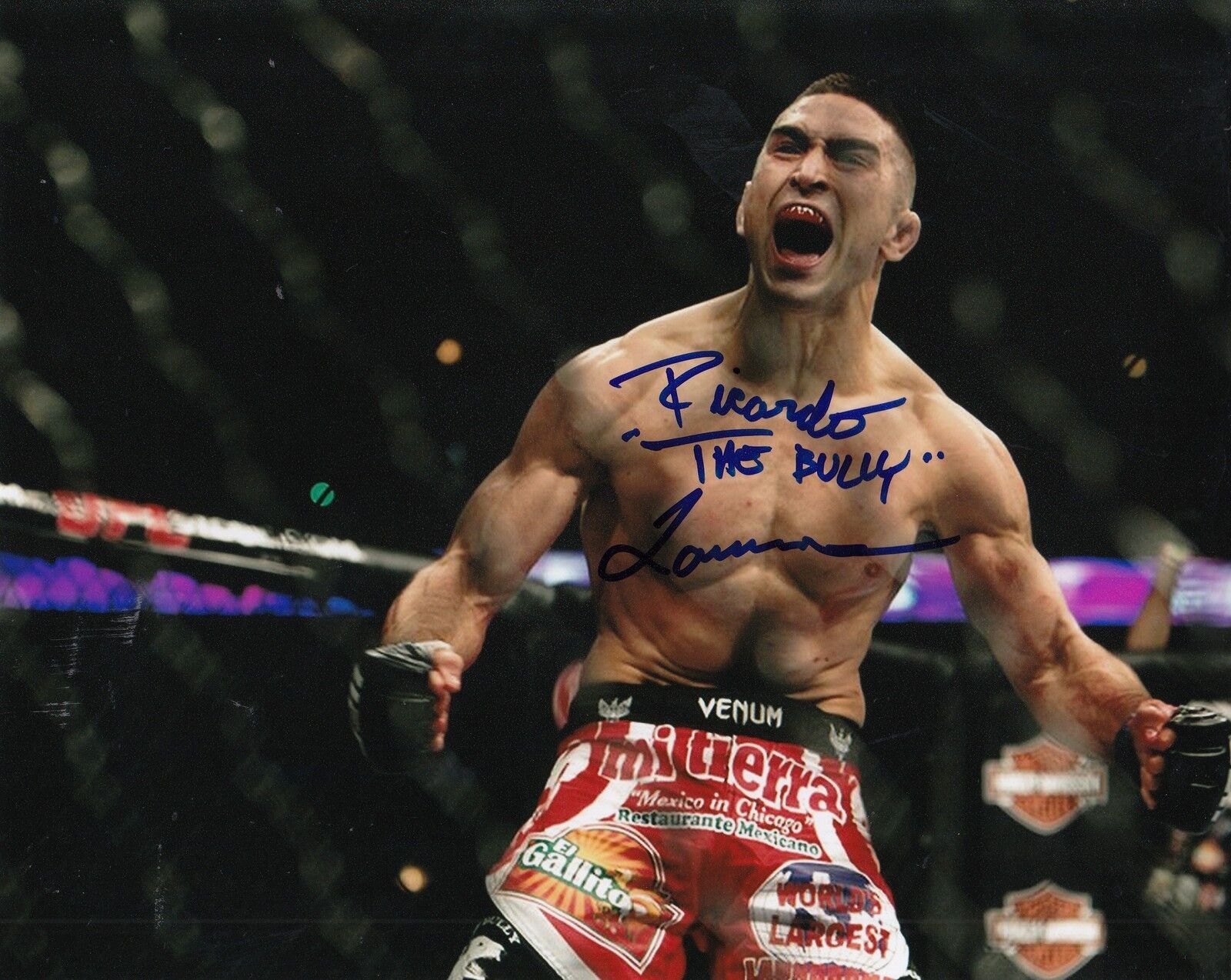 RICARDO *THE BULLY* LAMAS signed (UFC) MMA FIGHTING 8X10 Photo Poster painting W/COA #1